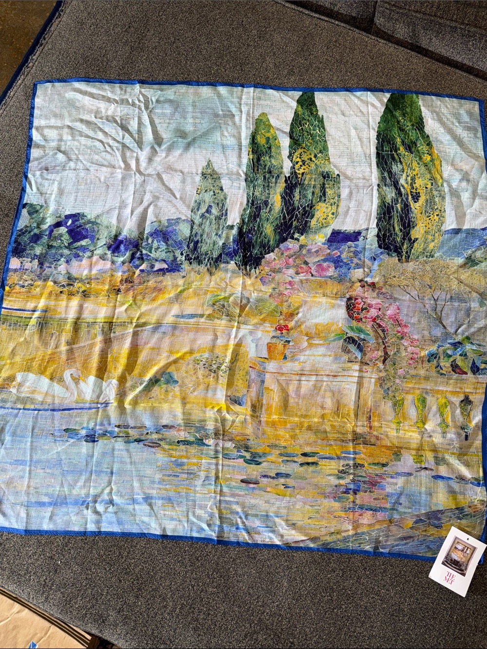 The Met Louis C Tiffany Scenic Mediterranean silk scarf
